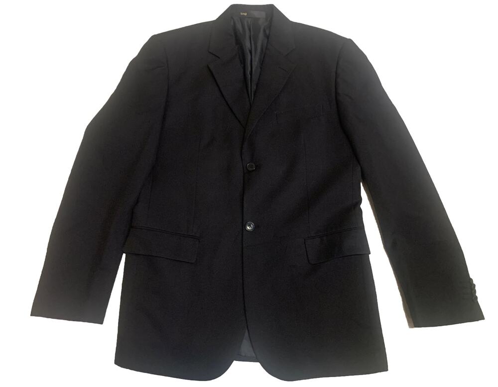 Vtg TNG Mens Traje Single Breasted Blazer Size 40 Black Corporate Business